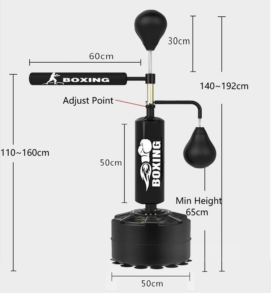 Boxing Punch Bag FreeStand Speed Ball Reflect Reaction Training Gym Home Fitness